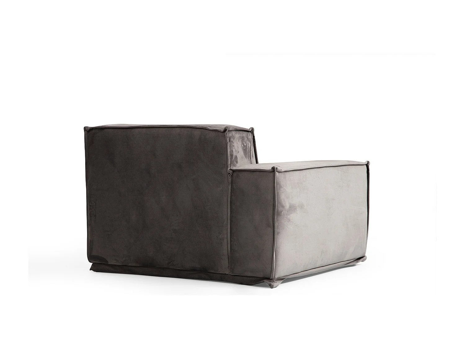 Canapé d'angle à gauche 5 places modulable avec 4 coussins Buhaj Velours Gris