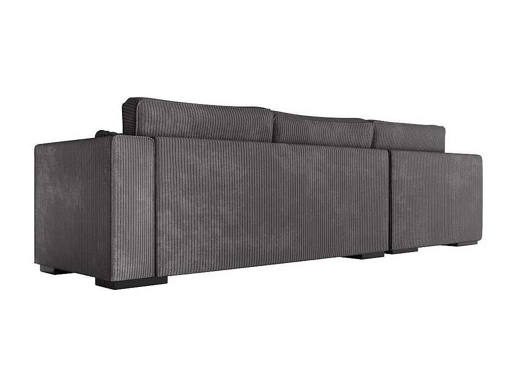Canapé d'angle gauche Belami XXL 6 places en velours côtelé - Gris anthracite - L303 x P228 x H86cm - Loungitude
