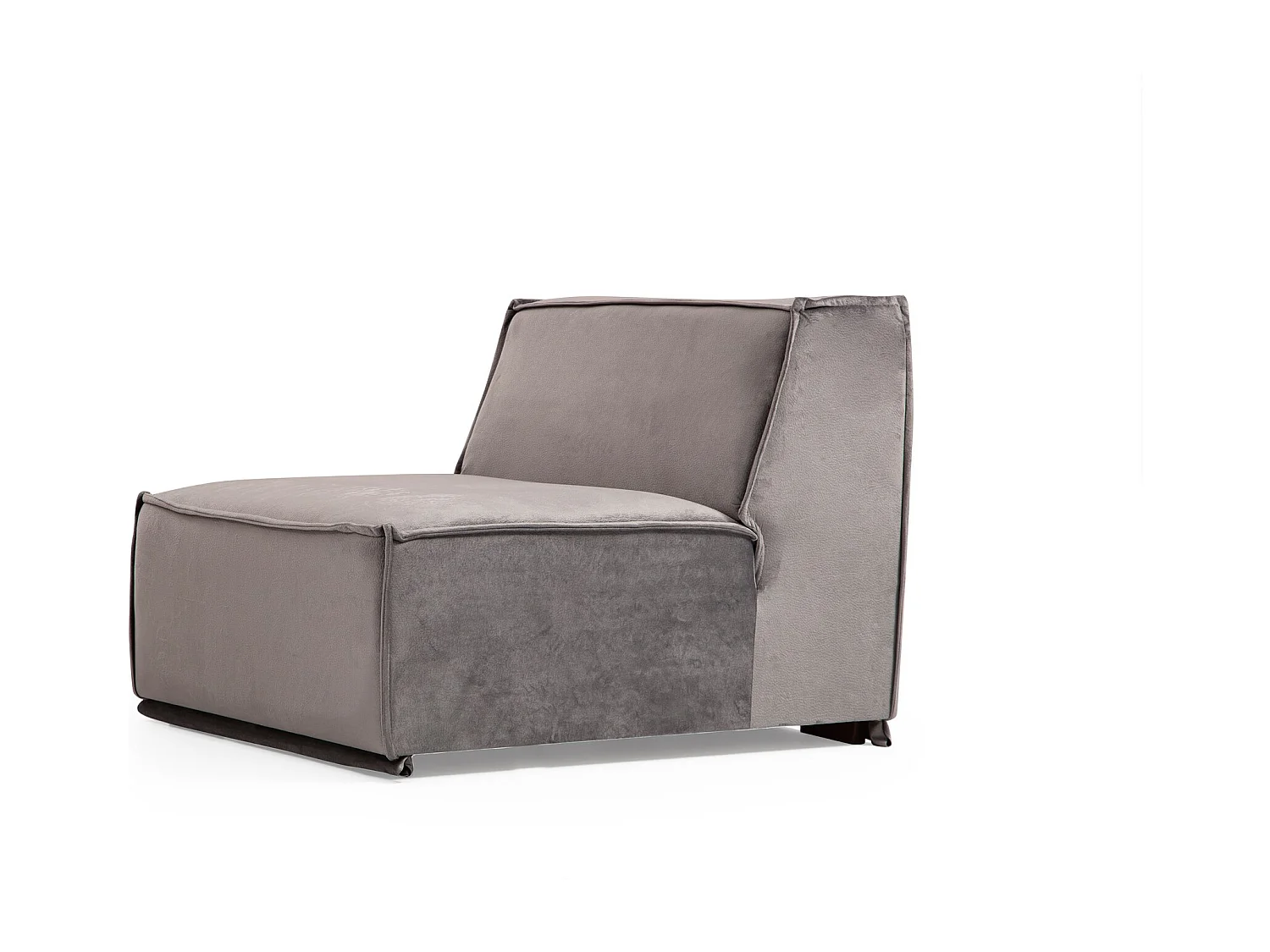 Canapé d'angle à gauche 4 places modulable avec 4 coussins Buhaj Velours Gris