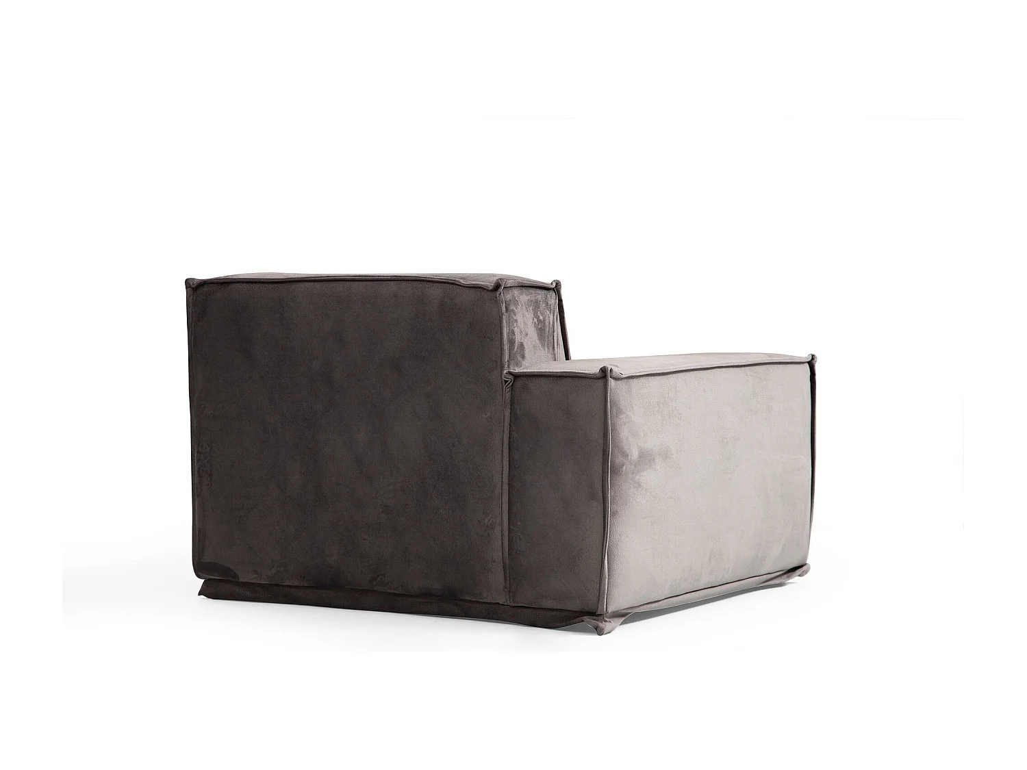 Kego grijze fluwelen modulaire hoekbank L 300 x D 276 cm-juiste hoek