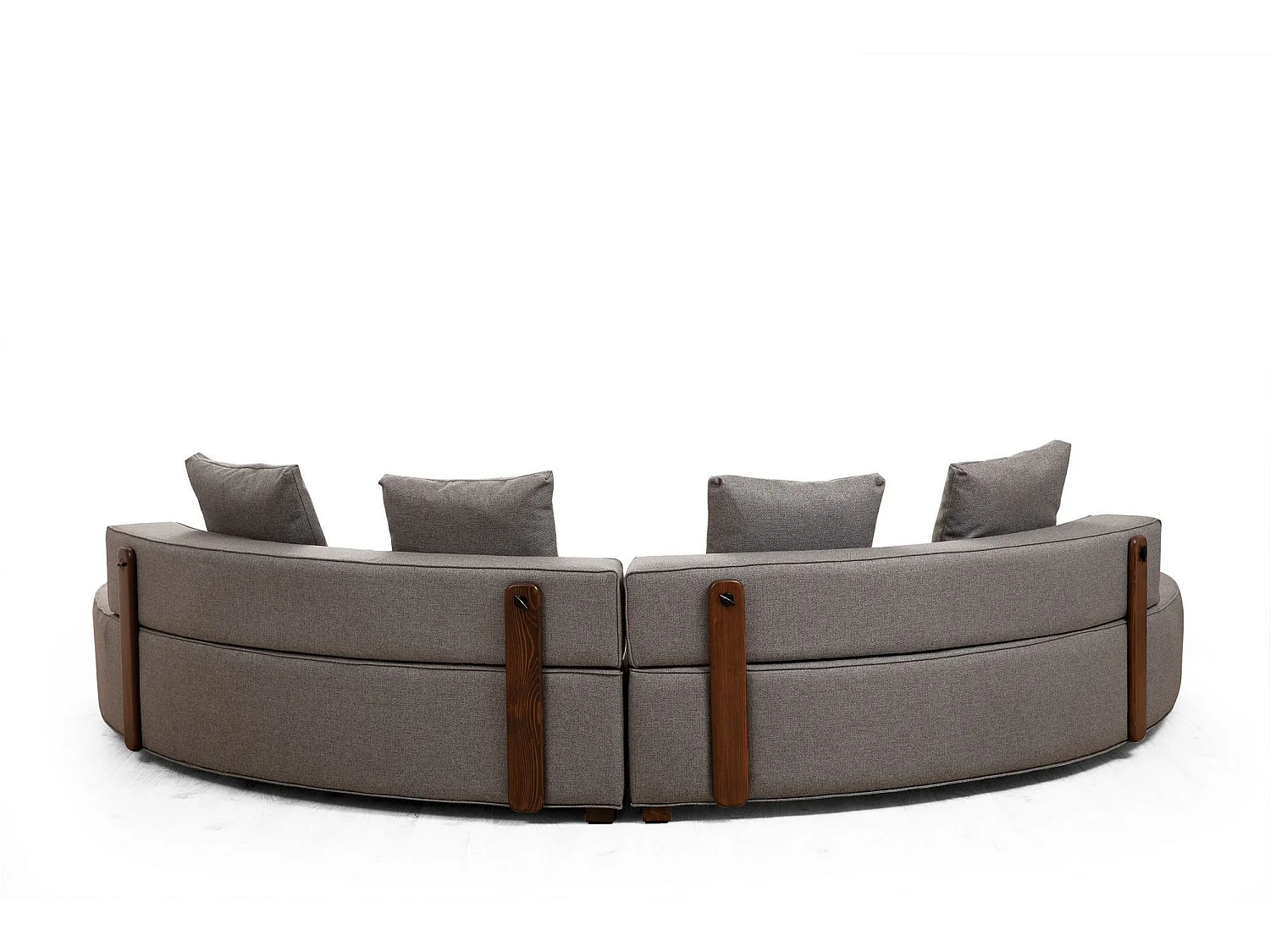 Sofá modular Altadena 446, Gris, 360x105x70cm, Tapiz, Patas: Madera