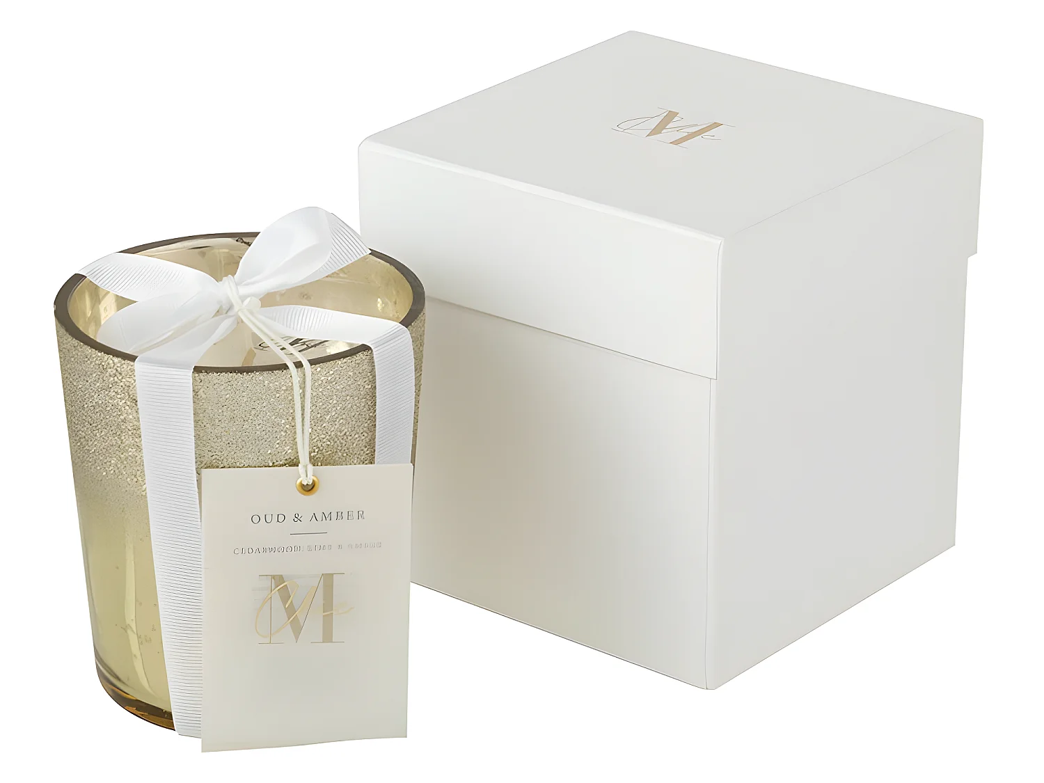 Candela profumata in vetro champagne 10x10x12 cm