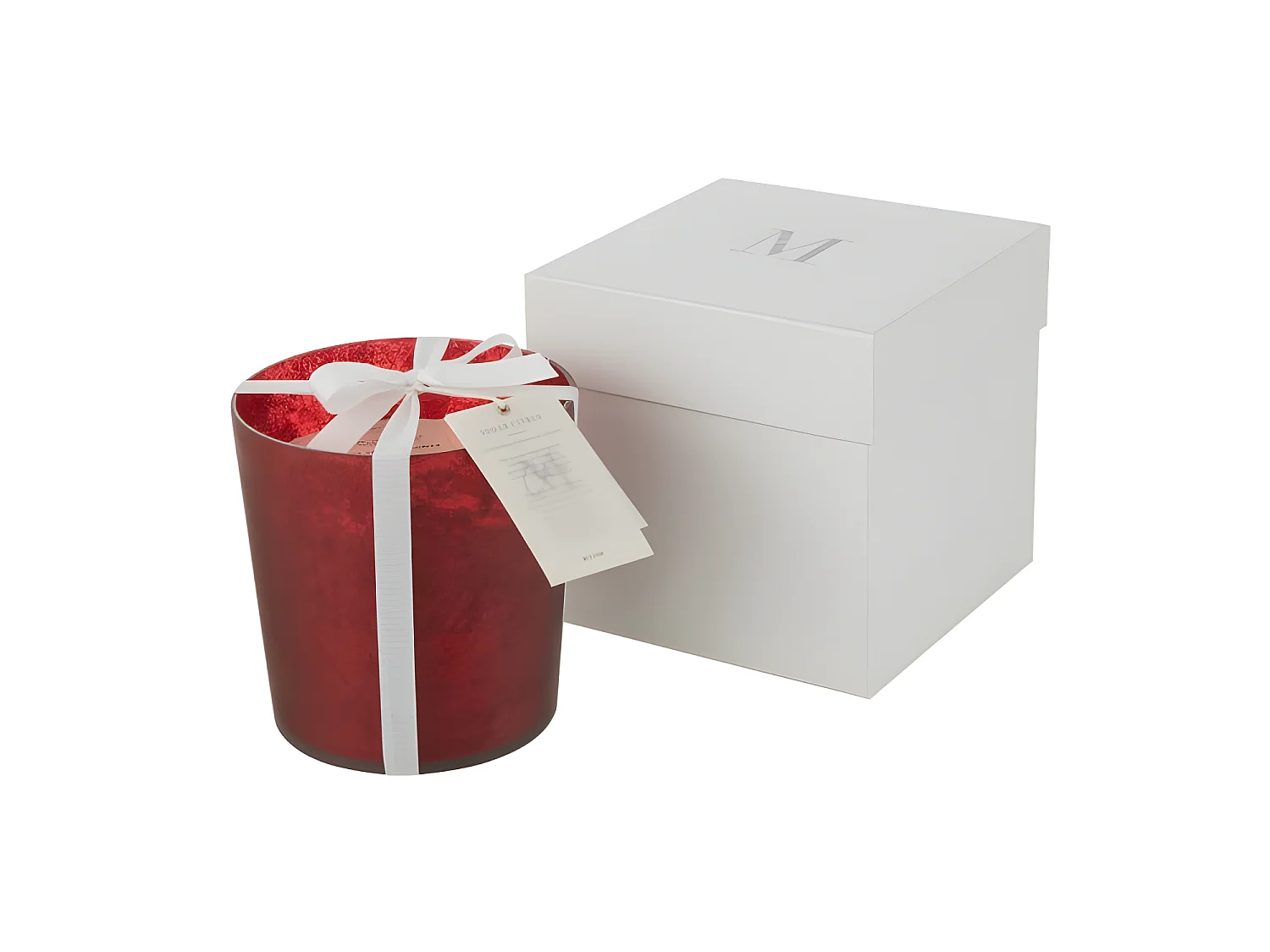 Vela perfumada de 80 horas en tarro de vidrio rojo de 15.5x15.5x15.5 cm