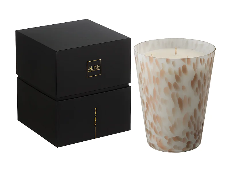 Vela perfumada noa neón night blanco/oro Alt. 19 cm