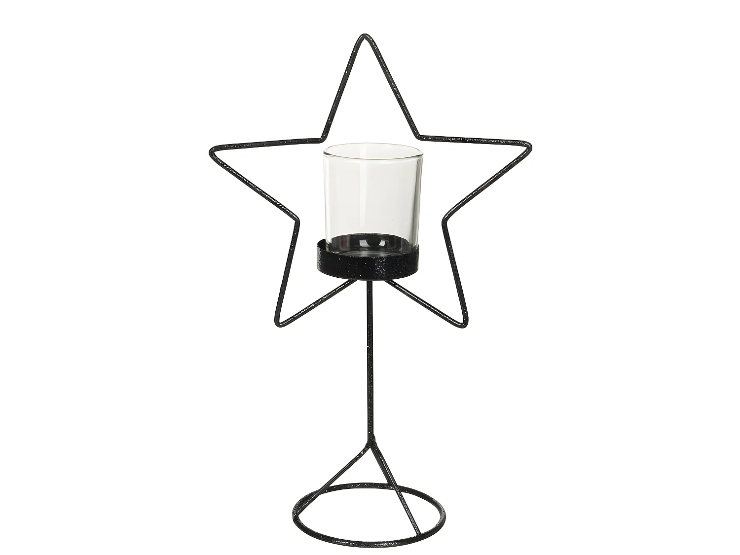 Photophore de Noël en métal noir 20x10x32.5 cm