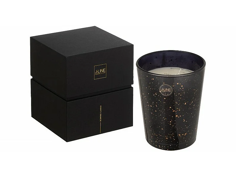 Vela perfumada portofino cristal negro/oro Alt. 17
