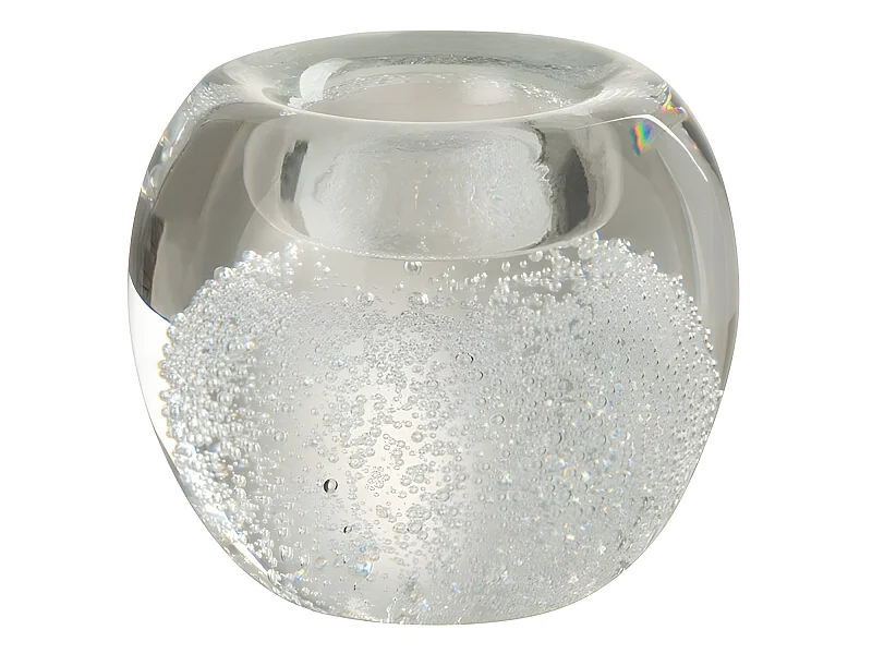 Portacandela in vetro trasparente 10x10x8.5 cm