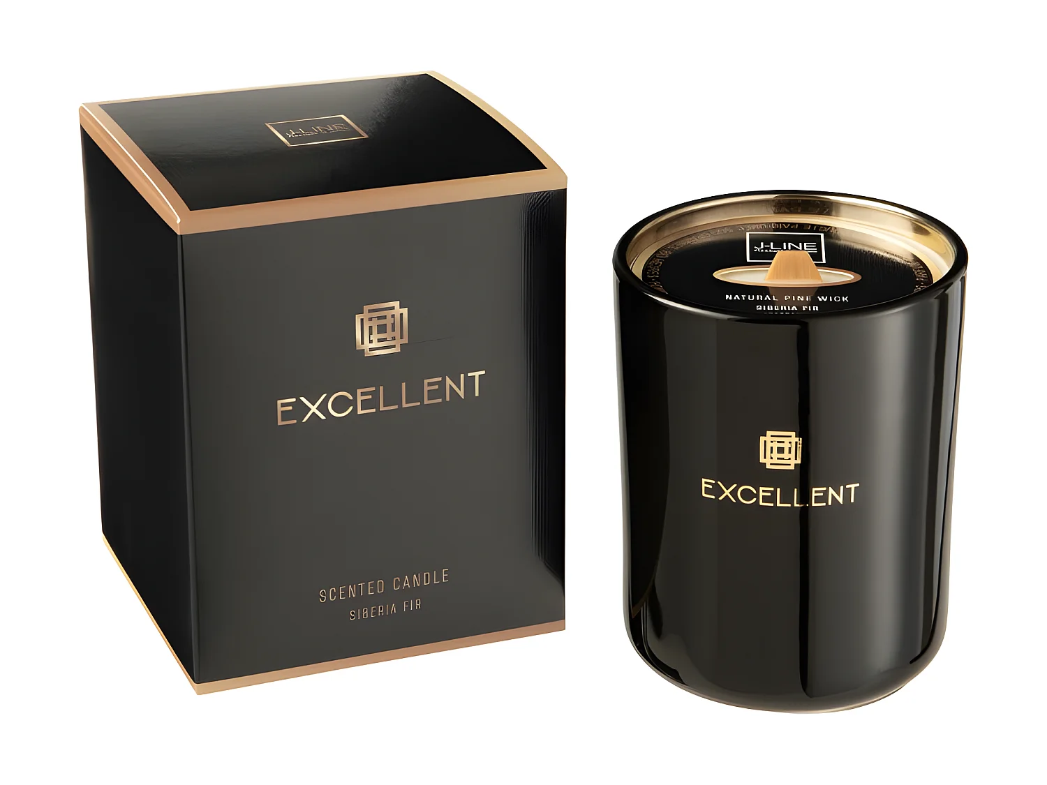 Vela perfumada excellent esencia abeto siberia negro 80 horas Alt. 14