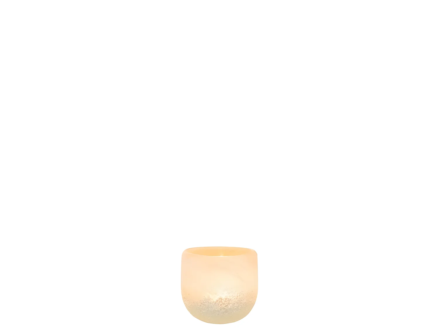 Portavelas de vidrio beige 10.5x10.5x9.5 cm