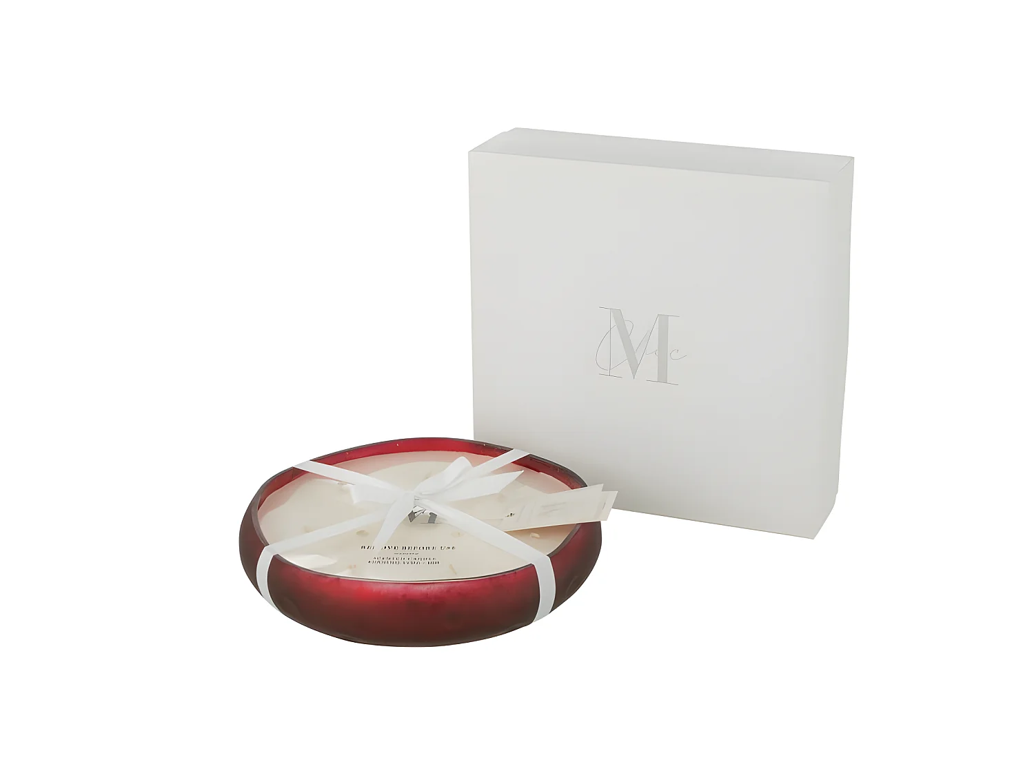 Vela perfumada de 40 horas en un tarro de vidrio rojo de 29x29x6 cm