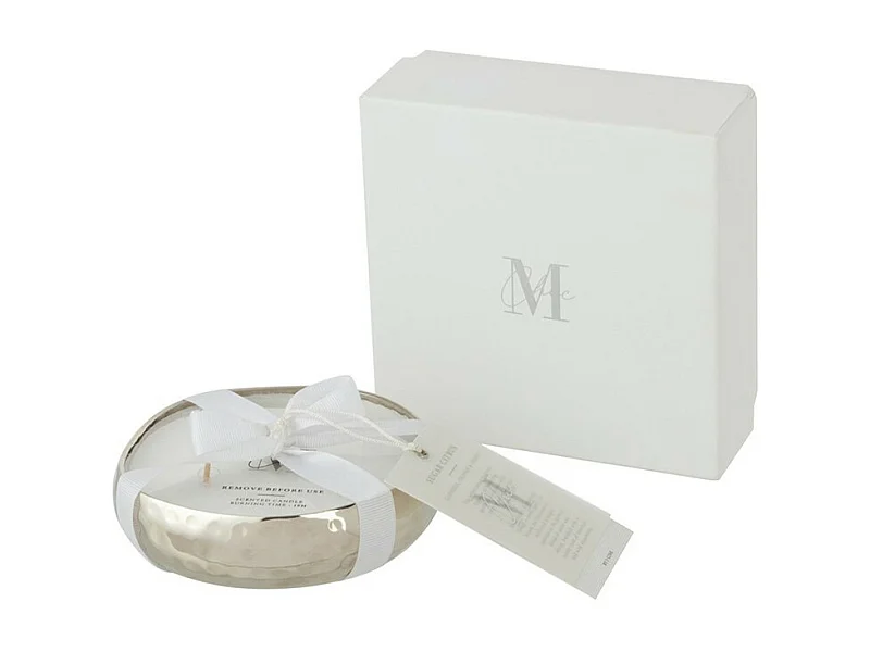 Vela perfumada livia metal plata 13x13 cm