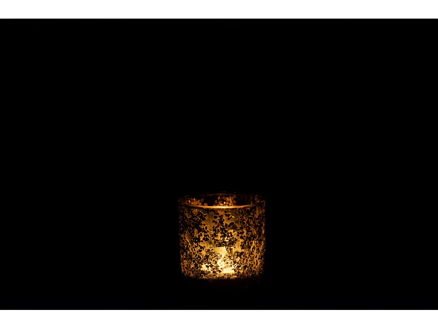 Photophore à pierres fines en verre gris vert 7x8cm