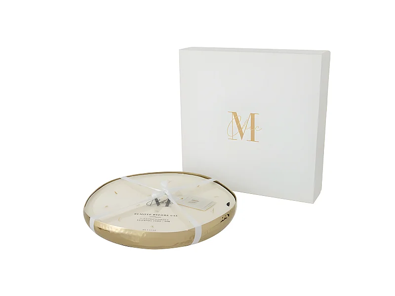 Vela perfumada de parafina dorada de 36x36x5 cm