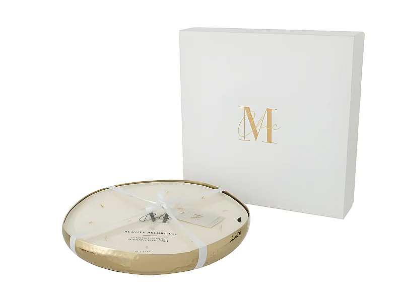 Vela perfumada de parafina dorada de 36x36x5 cm