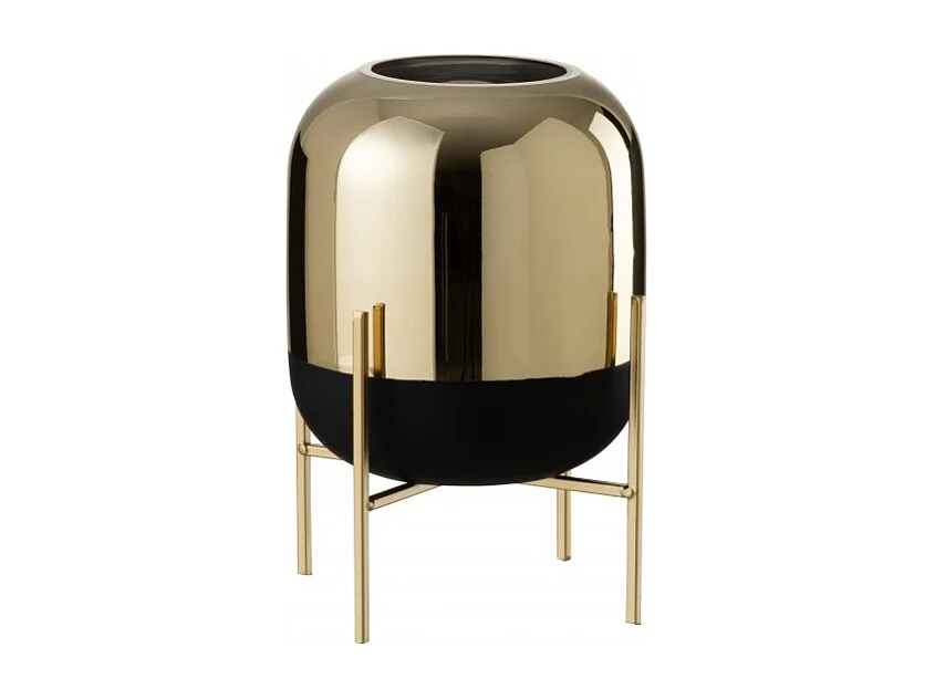 Portacandela in vetro oro 20x20x27 cm