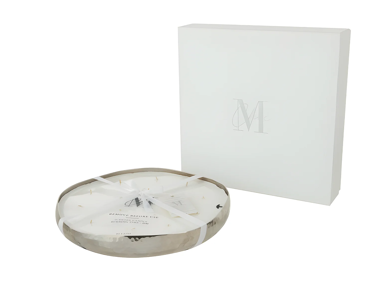 Vela perfumada livia metal plata extra 36x36 cm