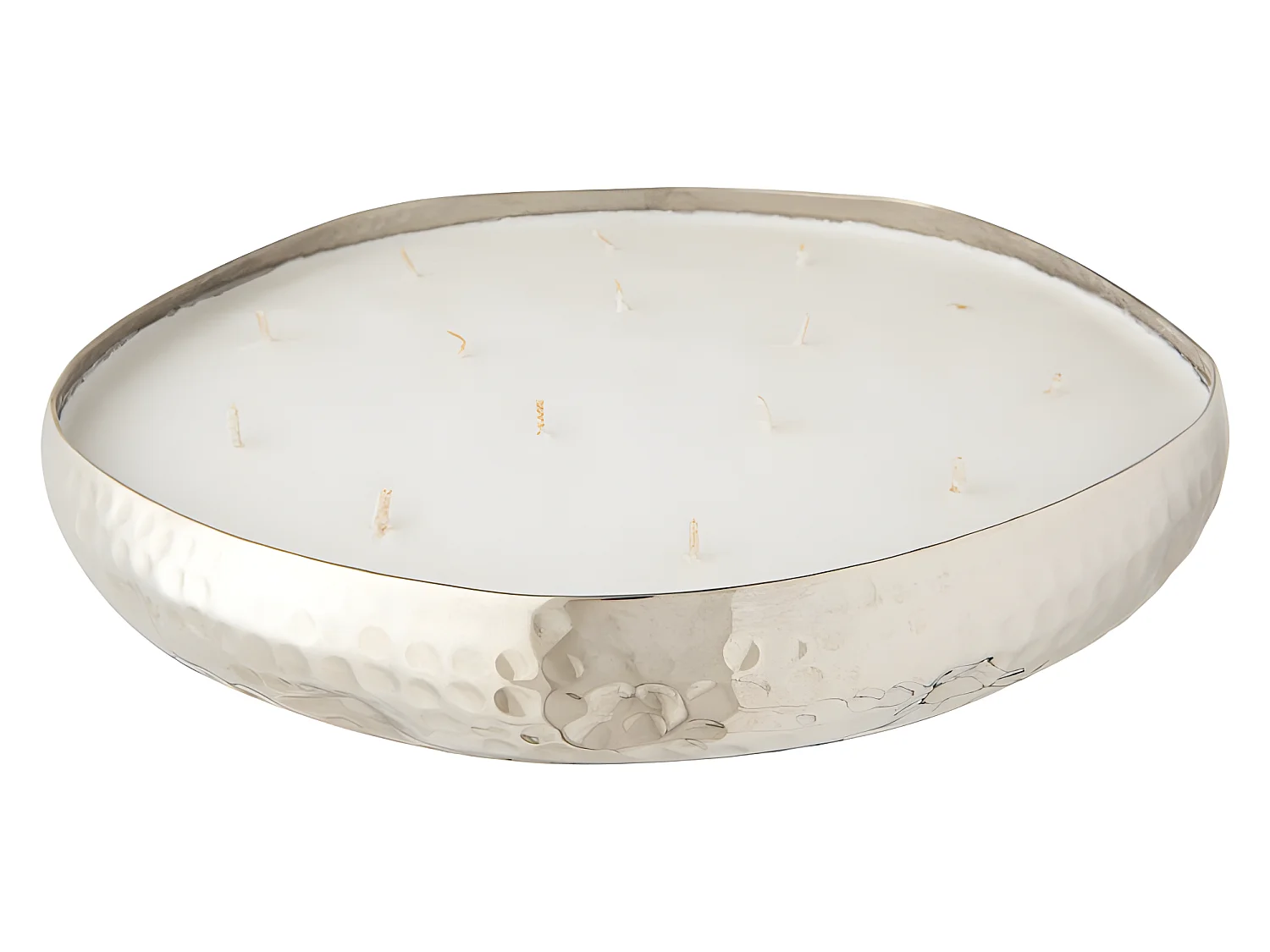 Vela perfumada livia metal plata extra 36x36 cm