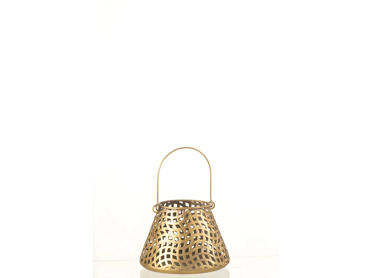 Lámpara de aceite oriental con asas de metal 17x17x13 cm