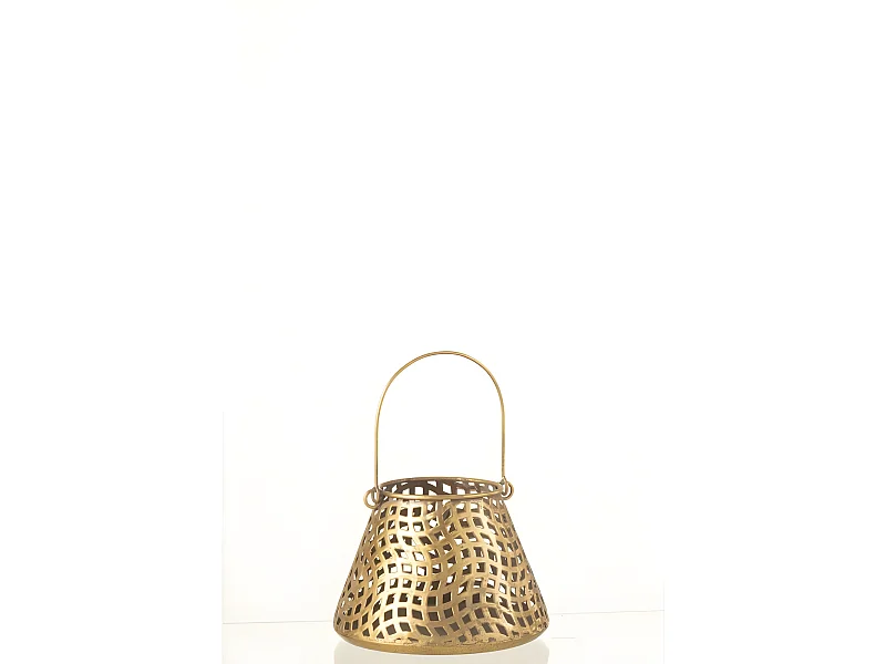 Lámpara de aceite oriental con asas de metal 17x17x13 cm