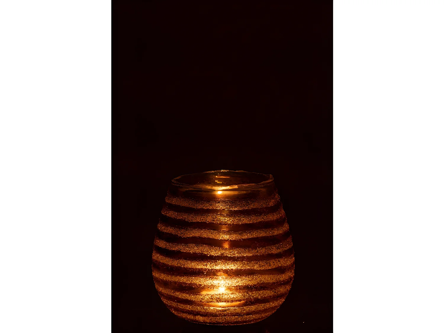 Portavelas redondo de vidrio marrón de 17x17x18 cm