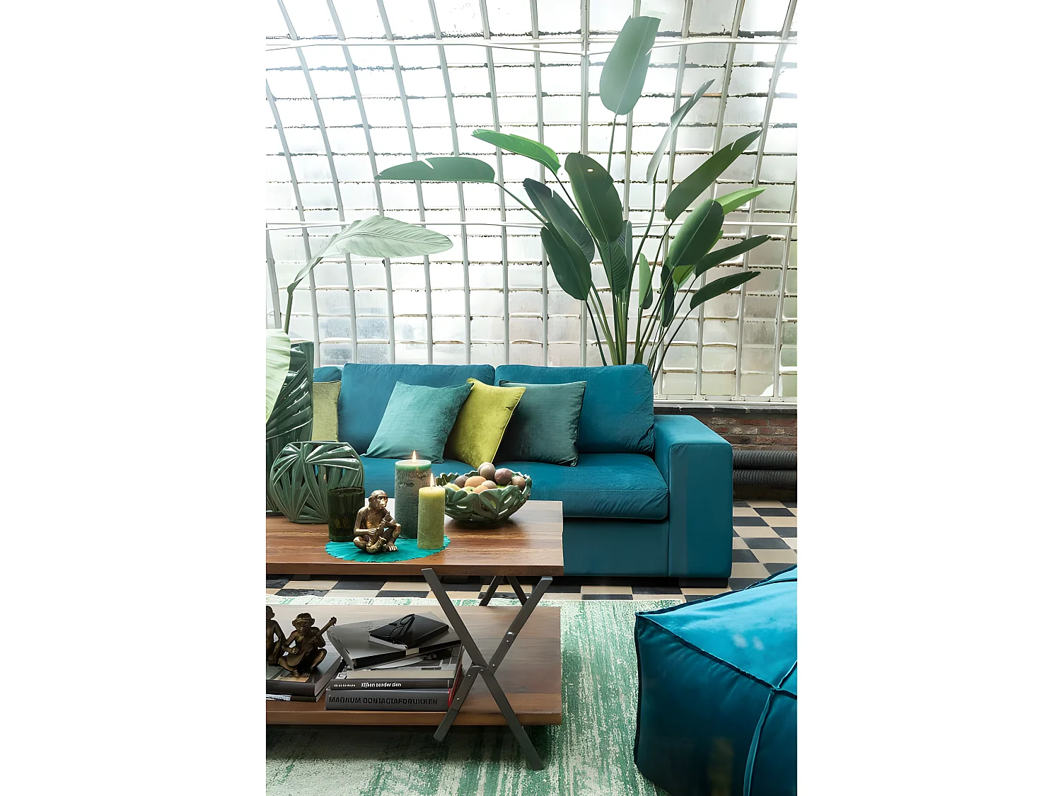 Vela cilíndrica 140H en parafina verde 10x10x20 cm