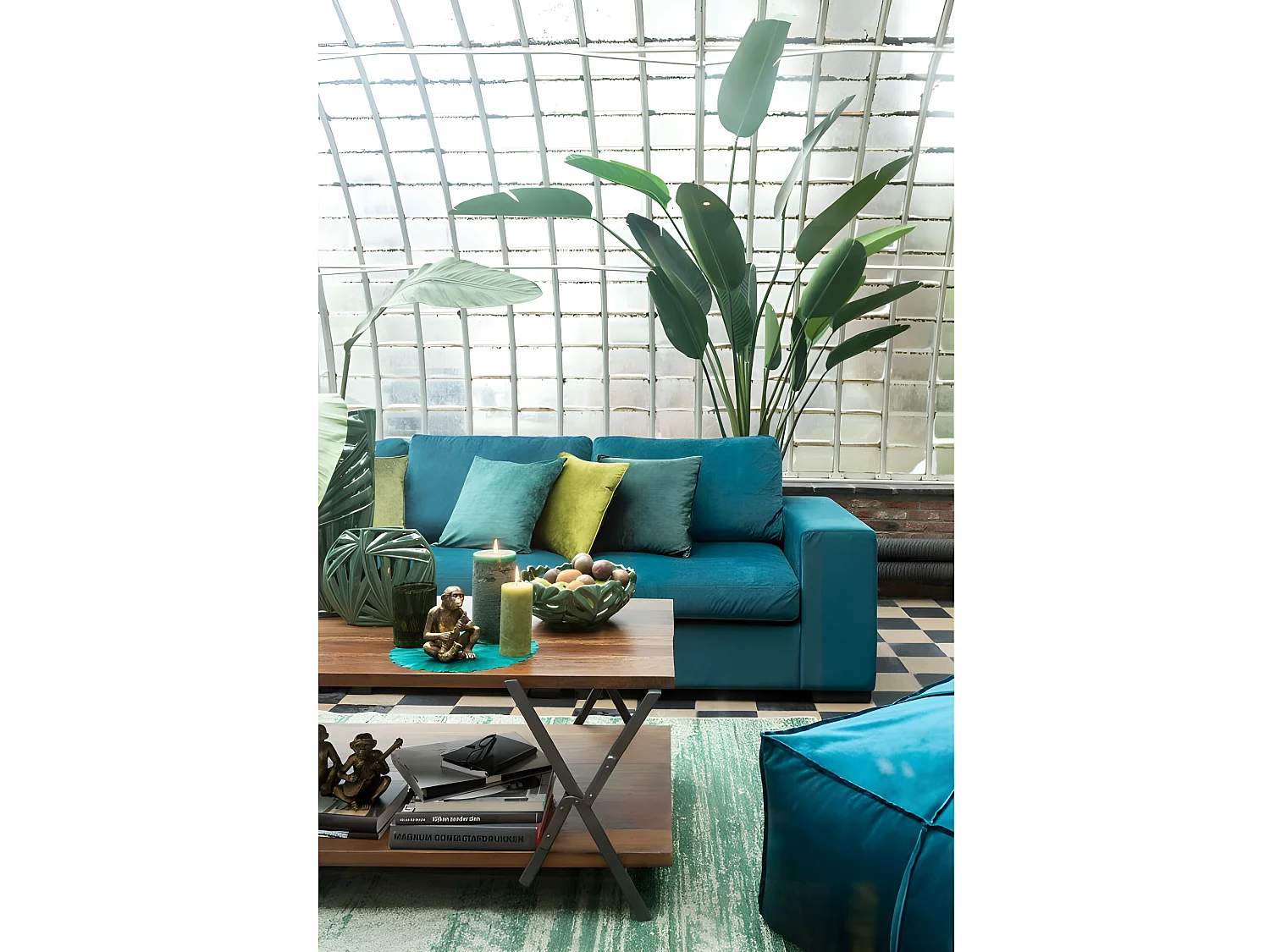 Vela cilíndrica 140H en parafina verde 10x10x20 cm