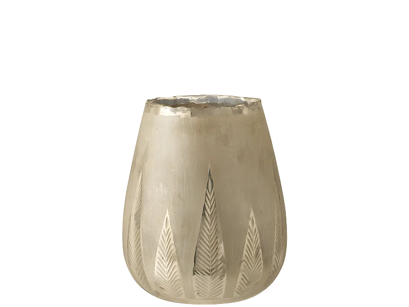Vaso per candele in vetro argento 25x25x31 cm