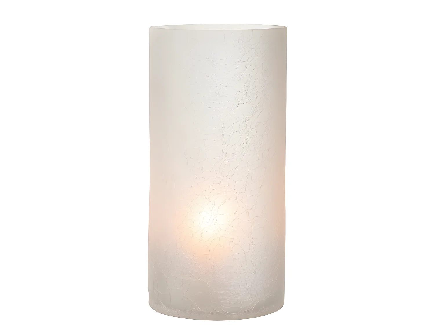 Portavelas cilindro agrietado cristal blanco helado extra Alt. 29
