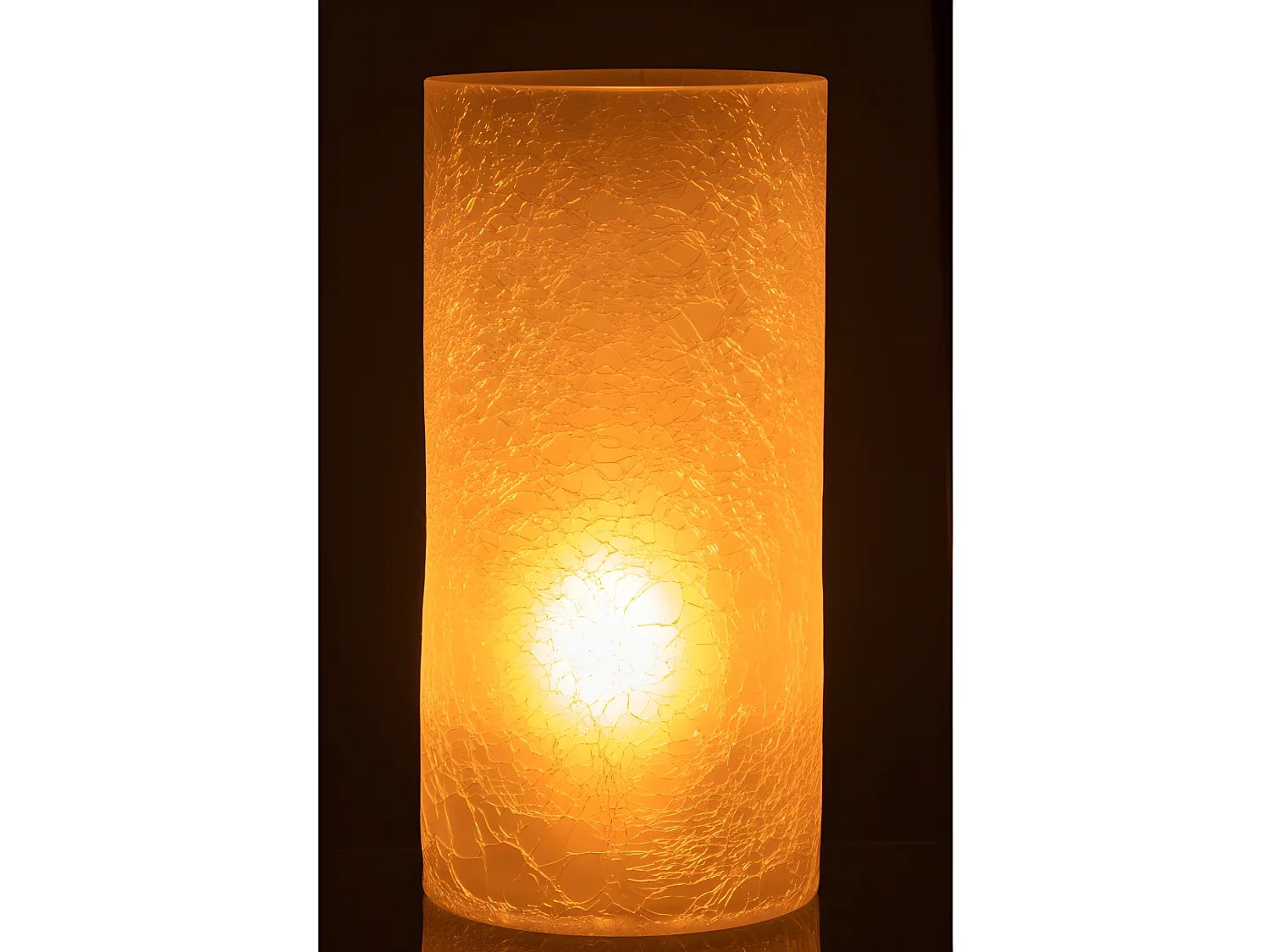 Portavelas cilindro agrietado cristal blanco helado extra Alt. 29