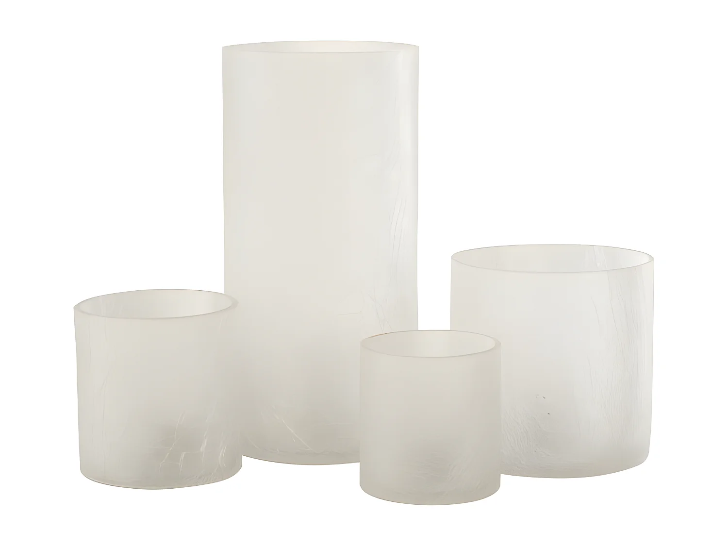 Portavelas cilindro agrietado cristal blanco helado extra Alt. 29