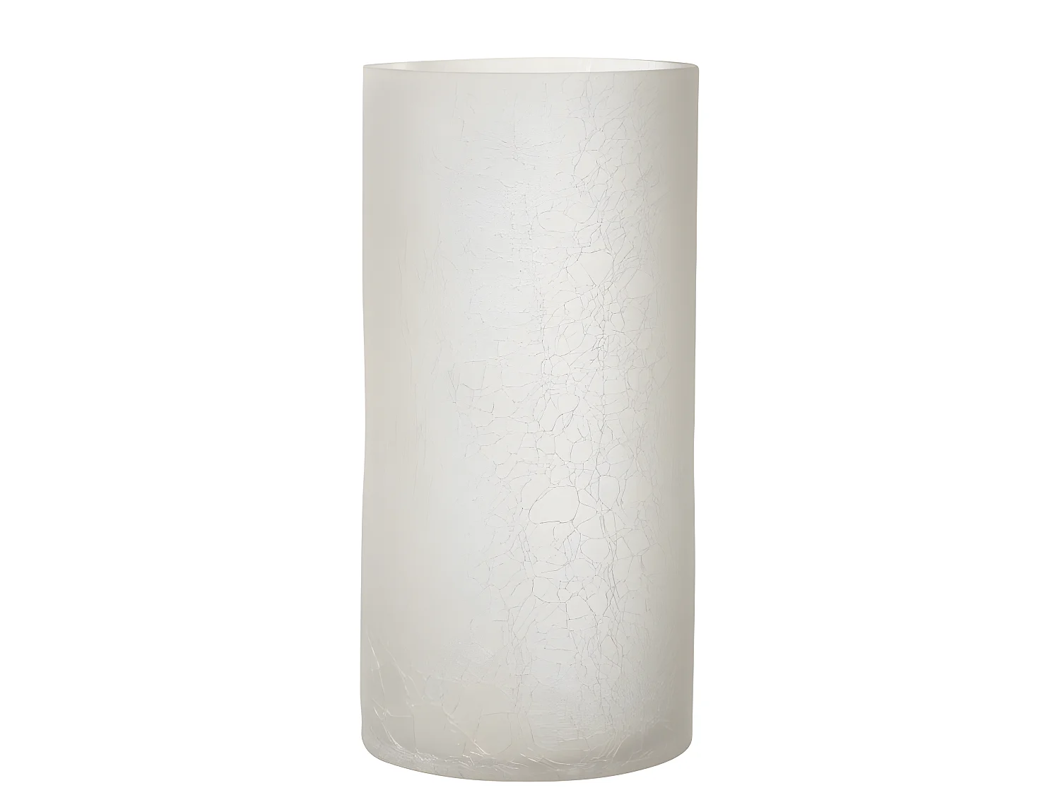 Portacandela cilindrico in vetro bianco 15x15x30 cm