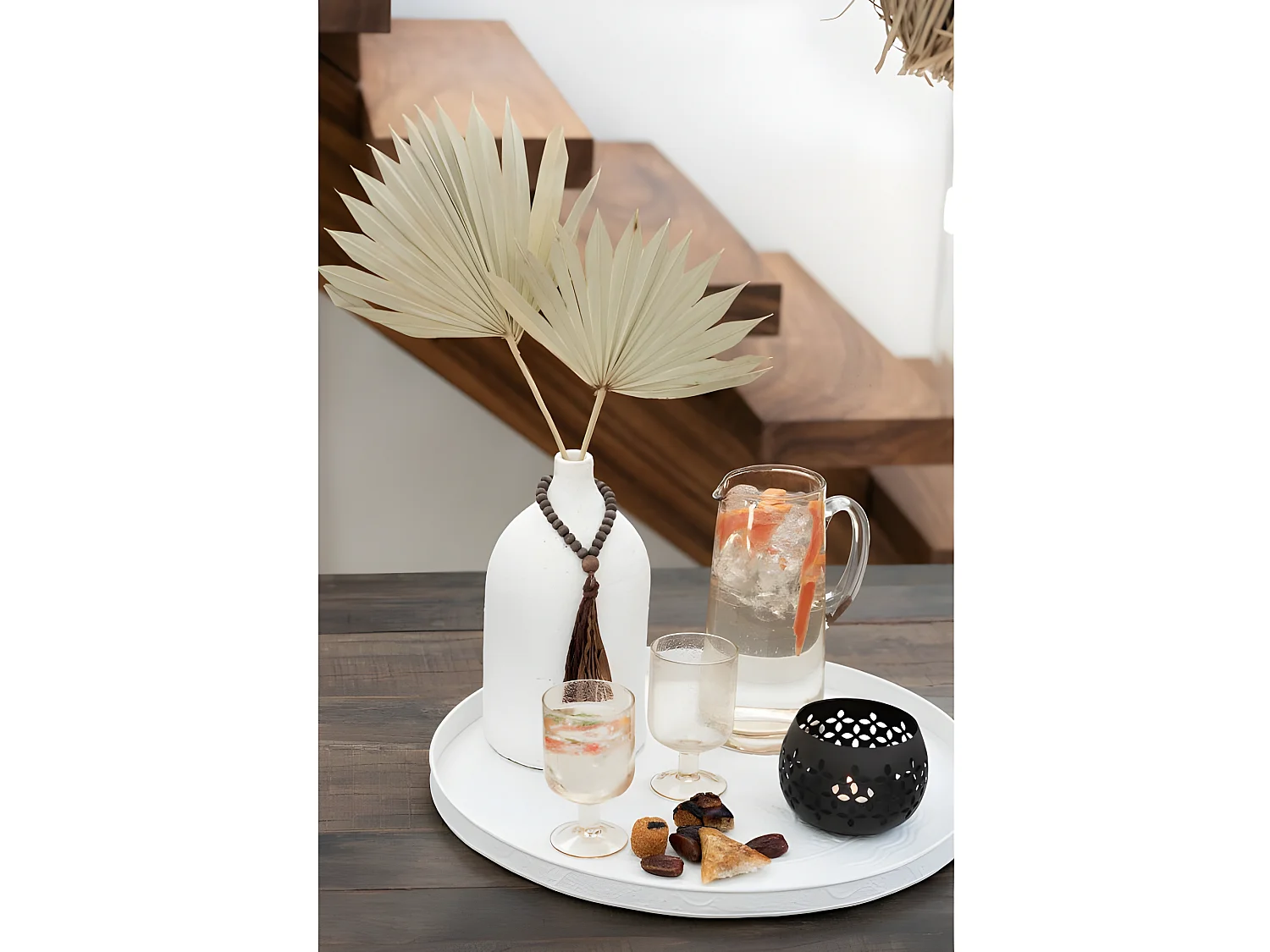 Portavelas perforado de hierro negro 13x13x9cm