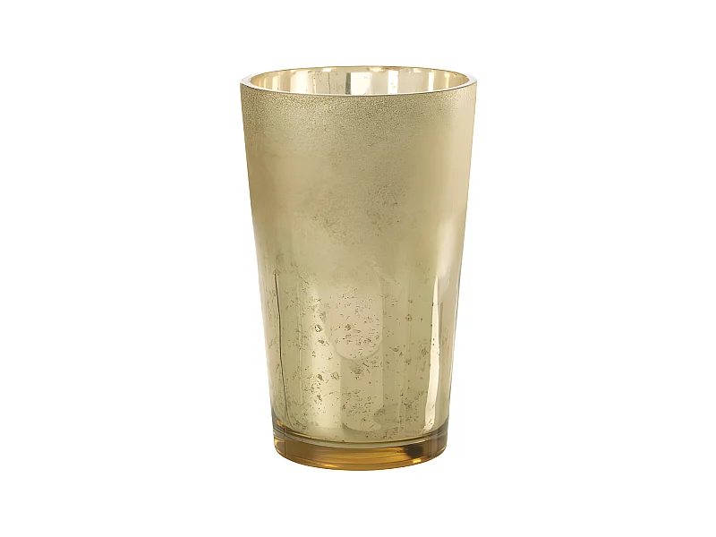 Candela profumata 160H in portacandele in vetro dorato 20x20x32.5 cm