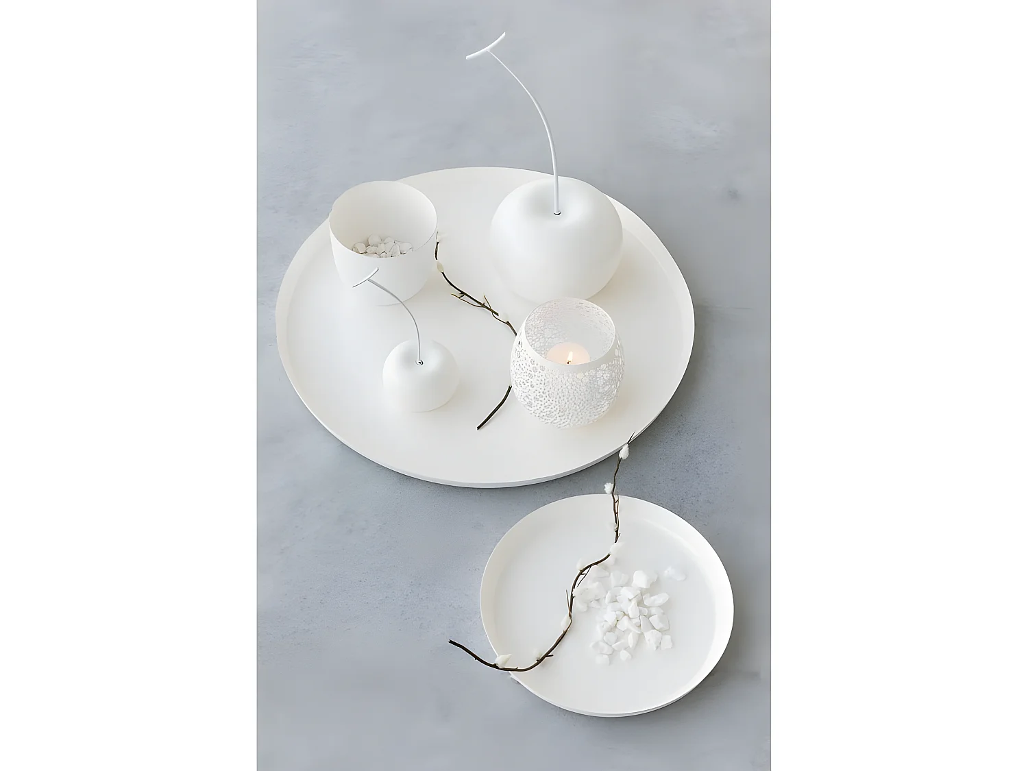 Fotóforo perforado metal laca blanco Alt. 12 cm