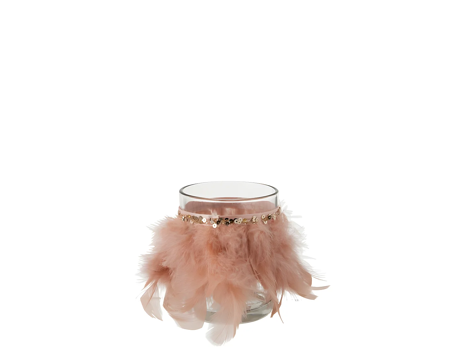 Fotóforo de vidrio rosa 10x10x13 cm