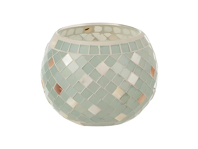 Portacandela in vetro verde menta 15.5x15.5x12 cm