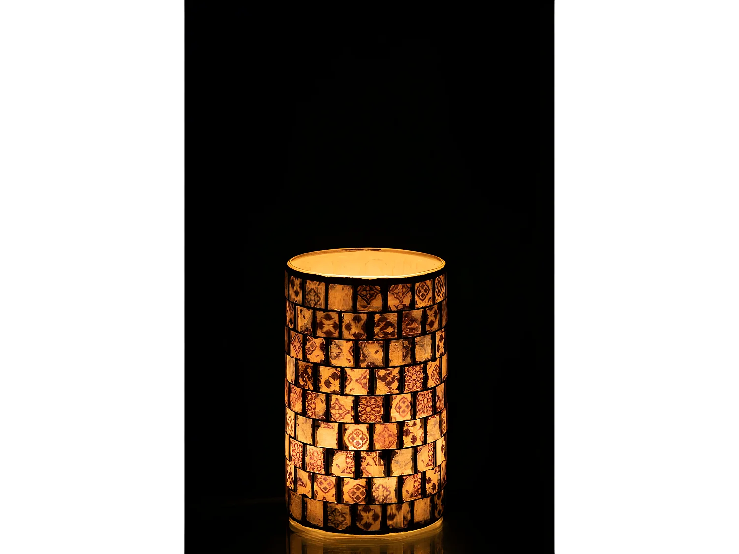 Photophore en verre bleu 9.3x9.3x9.3 cm