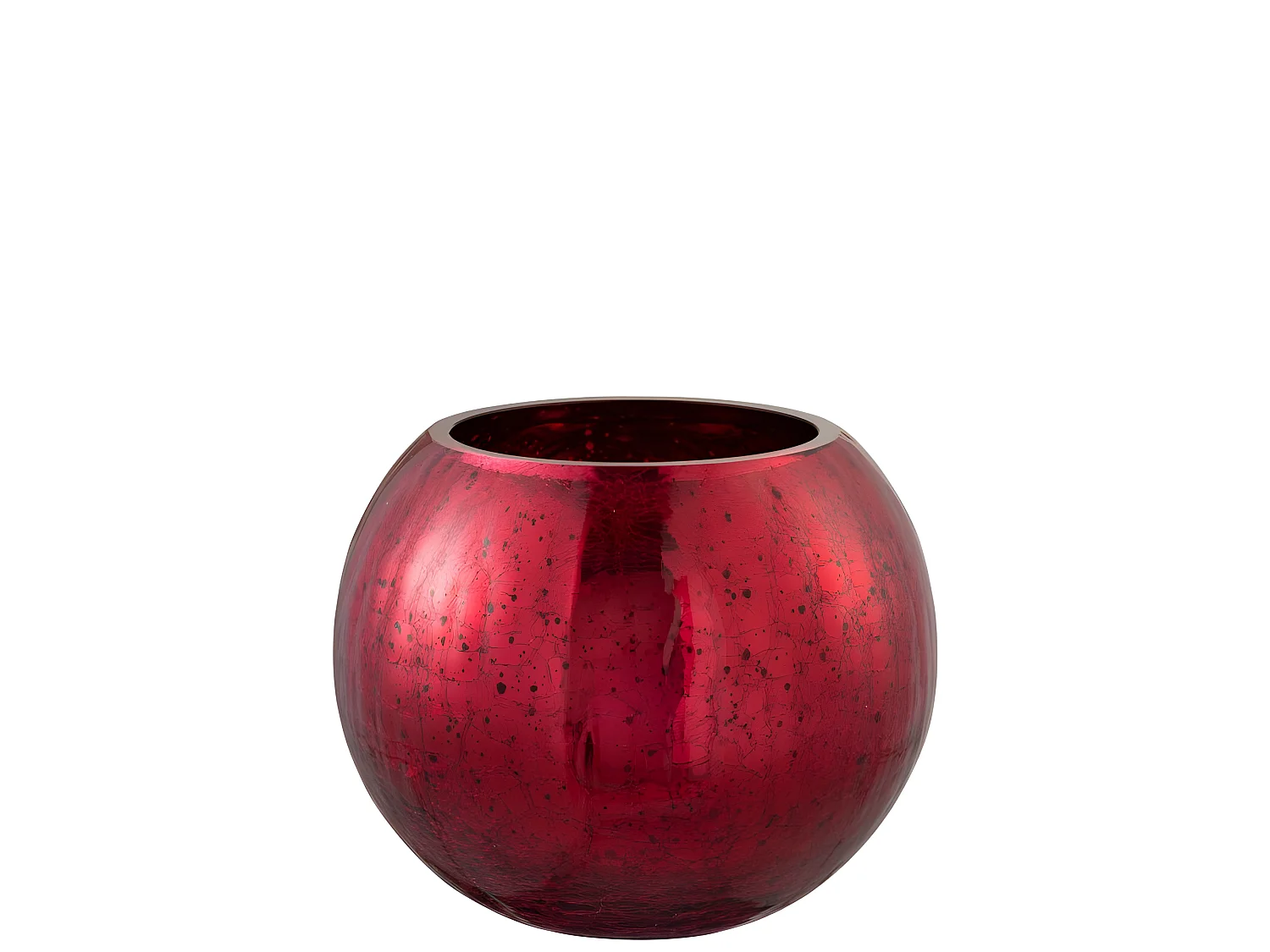 Portacandela in vetro rosso 20x20x15.5 cm