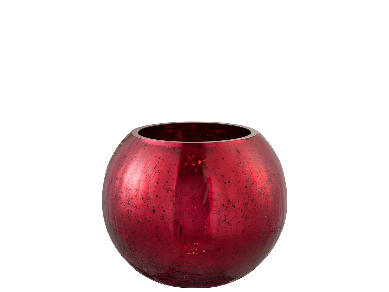 Portacandela in vetro rosso 20x20x15.5 cm