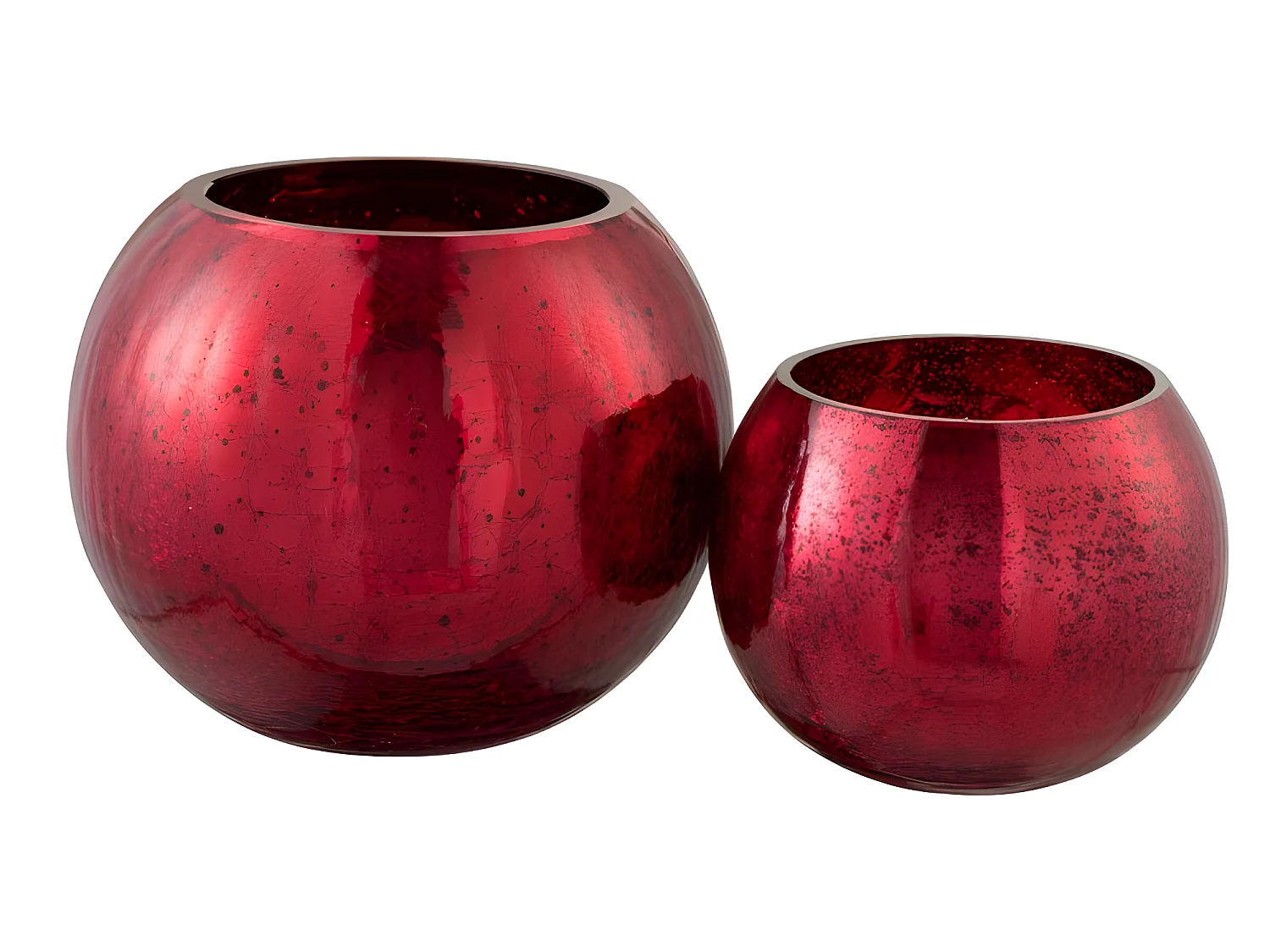 Portacandela in vetro rosso 20x20x15.5 cm