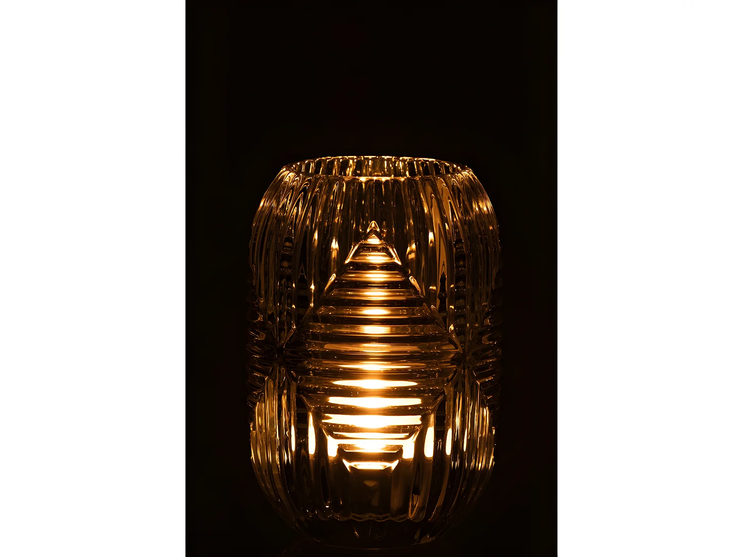 Photophore en verre transparent 9x9x13 cm