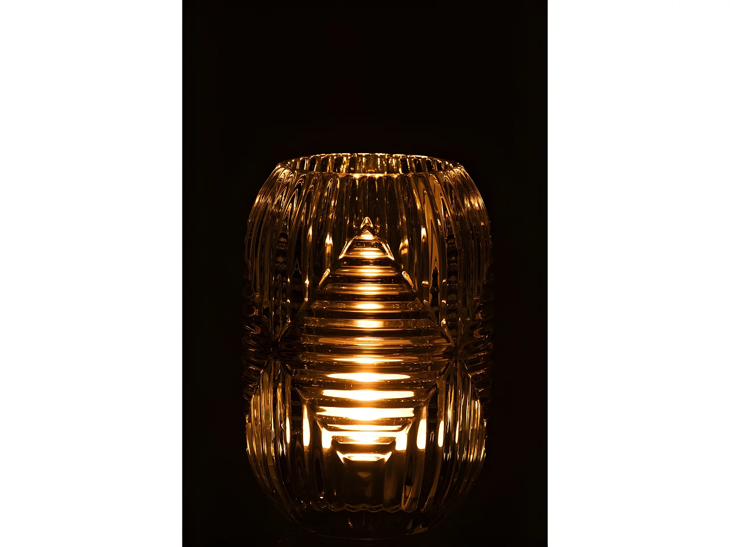 Photophore en verre transparent 9x9x13 cm