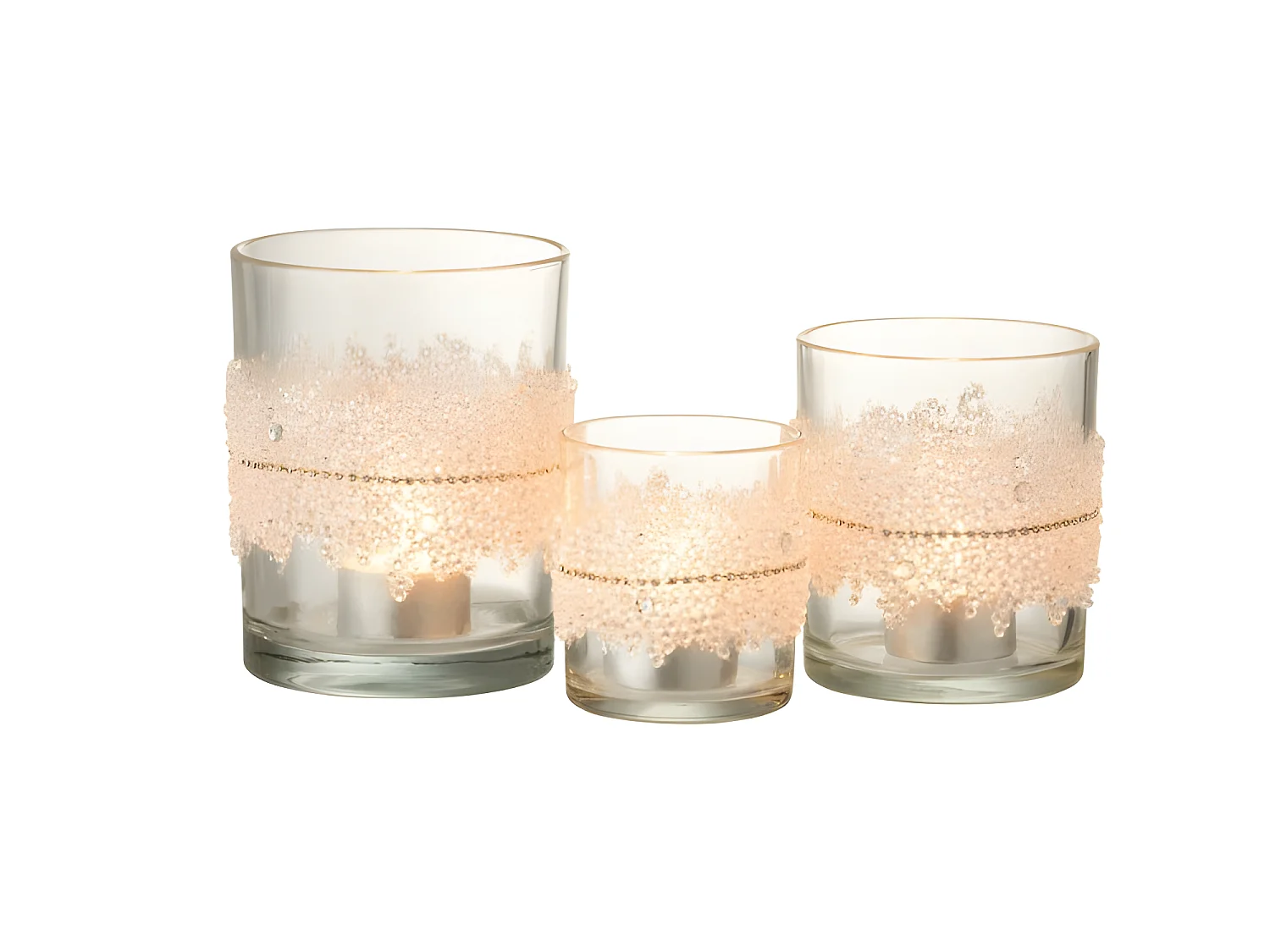 Photophore en verre transparent 10.5x10.5x12.5 cm