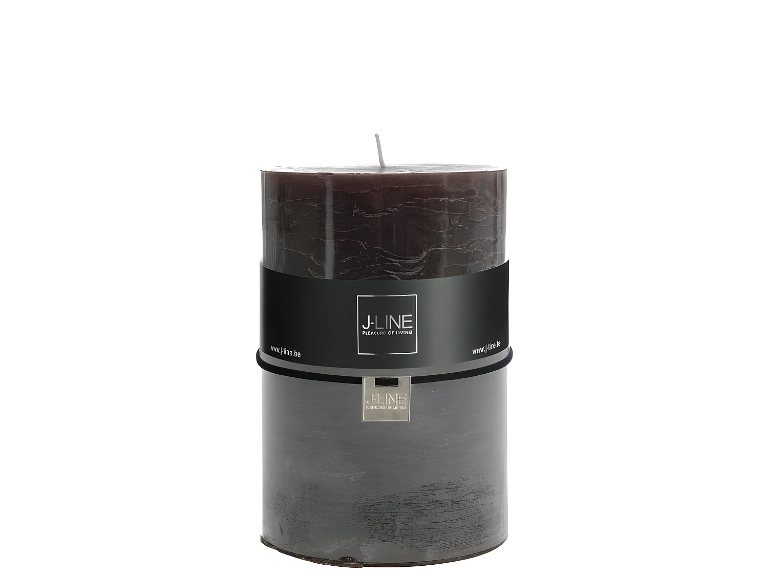 Vela cilindro marrón/negro xl -120h Alt. 15 cm