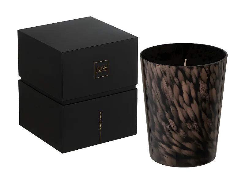 Vela perfumada noa sándalo negro/oro-68h Alt. 16 cm