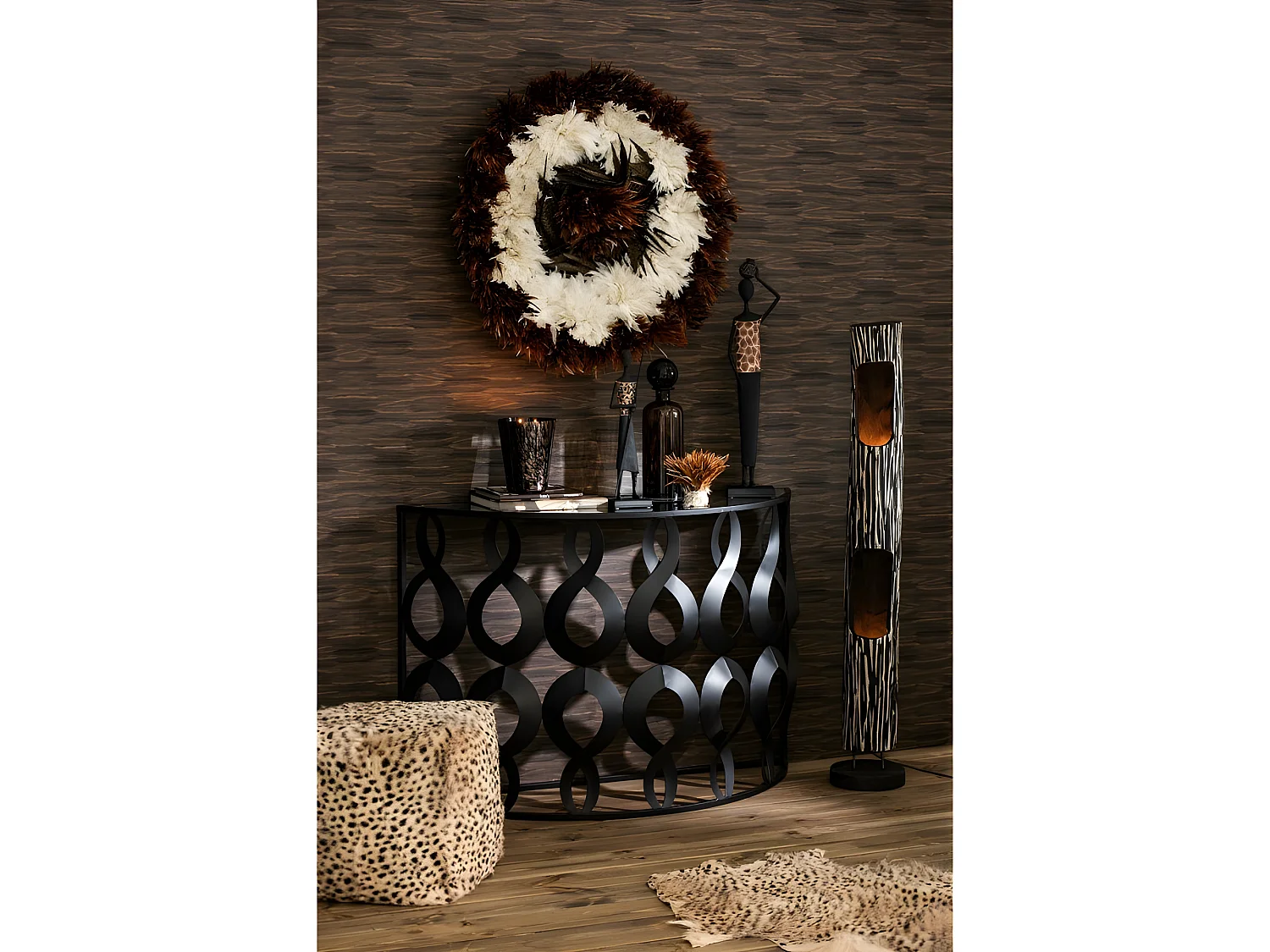 Vela perfumada noa sándalo negro/oro-68h Alt. 16 cm