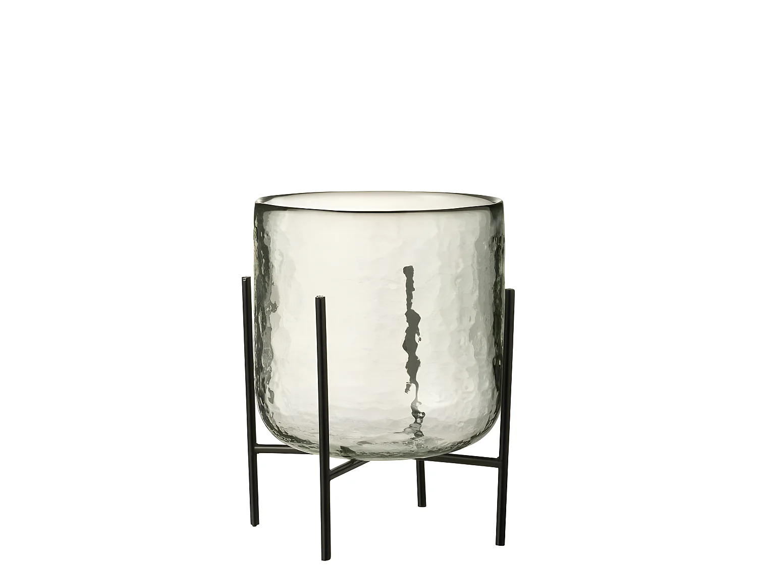 Lámpara de pie de acero con vidrio transparente de 17x17x23 cm