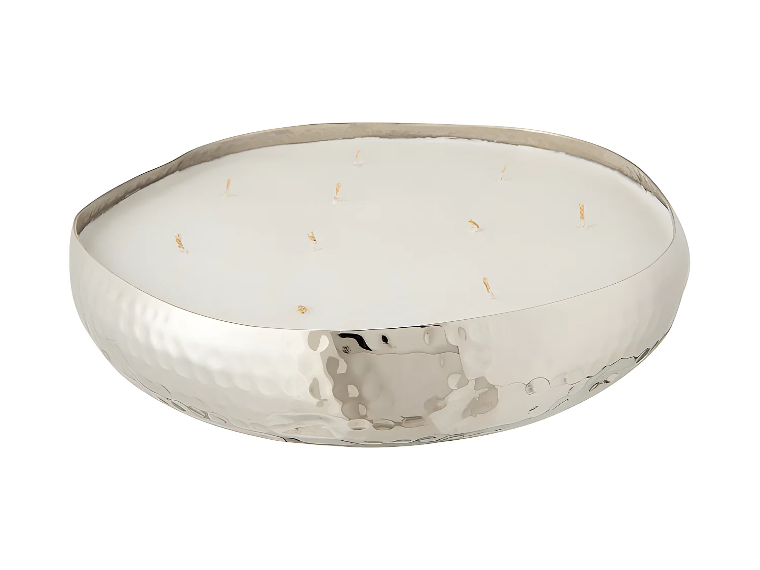 Bougie parfumée dans pot en verre argent 31x31x10 cm