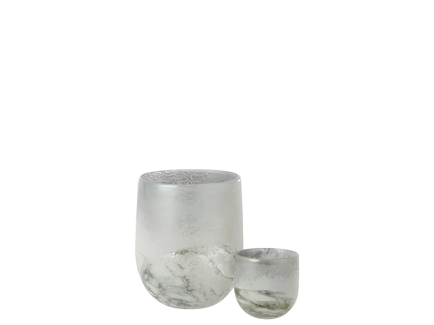 Portacandela in vetro grigio 18.5x18.5x22 cm