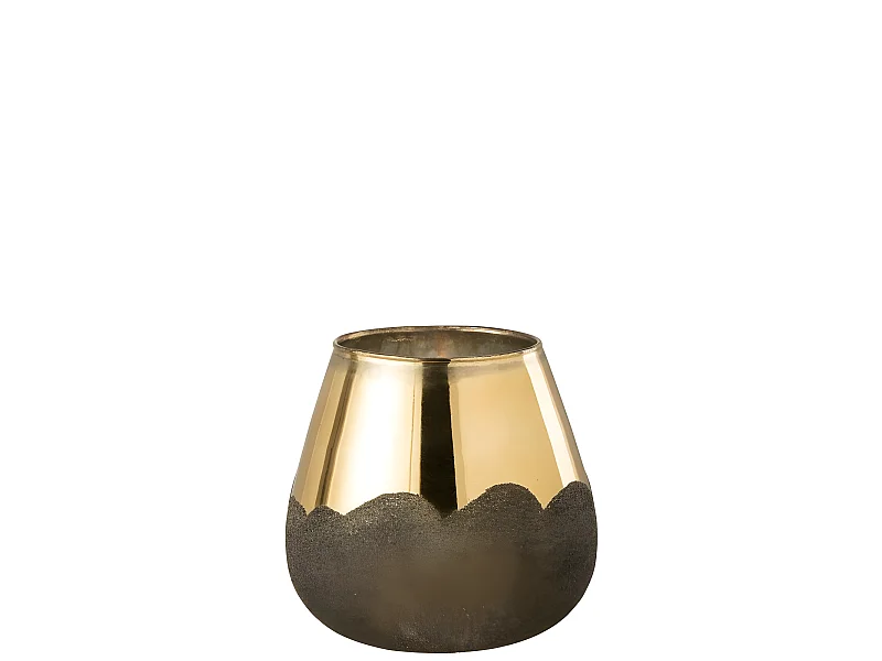 Portavelas nevada cristal oro Alt. 19 cm